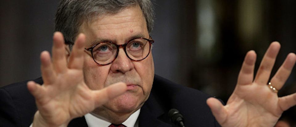 Attorney General William Barr testifies before the Senate Judiciary Committee May 1, 2019 in Washington, DC