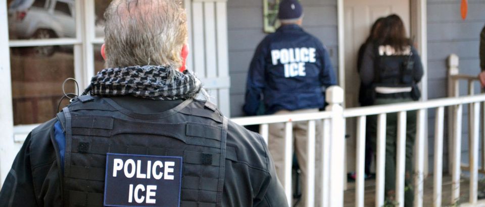 U.S. Immigration and Customs Enforcement (ICE) officers conduct a targeted enforcement operation in Atlanta, Georgia, U.S. on Feb. 9, 2017. Courtesy Bryan Cox/U.S. Immigration and Customs