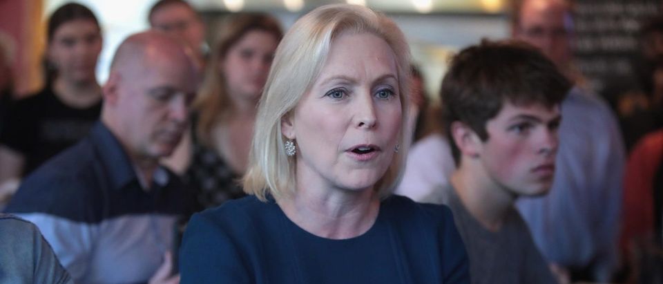 Democratic presidential candidate Sen. Kirsten Gillibrand (D-NY) speaks to guests during a campaign event in Des Moines, Iowa on April 17, 2019. (Scott Olson/Getty Images)