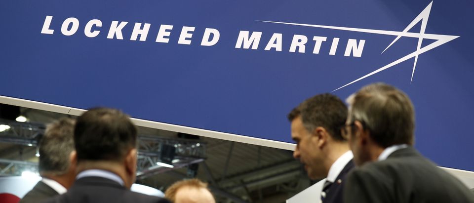 The logo of Lockheed Martin is seen at Euronaval, the world naval defence exhibition in Le Bourget near Paris