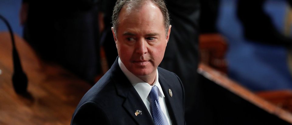 House Intelligence Committee Chairman Rep Adam Schiff arrives on the House floor for an address by NATO Secretary General Jens Stoltenberg to a joint meeting of Congress in the House Chamber on Capitol Hill in Washington, U.S., April 3, 2019. REUTERS/Carlos Barria