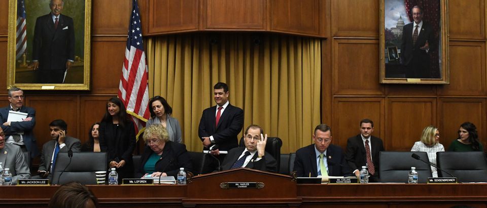 House Judiciary Committee Chair Jerry Nadler (D-NY) begins a House Judiciary Committee hearing on "The Justice Department's investigation of Russian interference with the 2016 presidential election", that U.S. Attorney General Barr was scheduled to appear at, on Capitol Hill in Washington, D.C., U.S., May 2, 2019. REUTERS/Clodagh Kilcoyne
