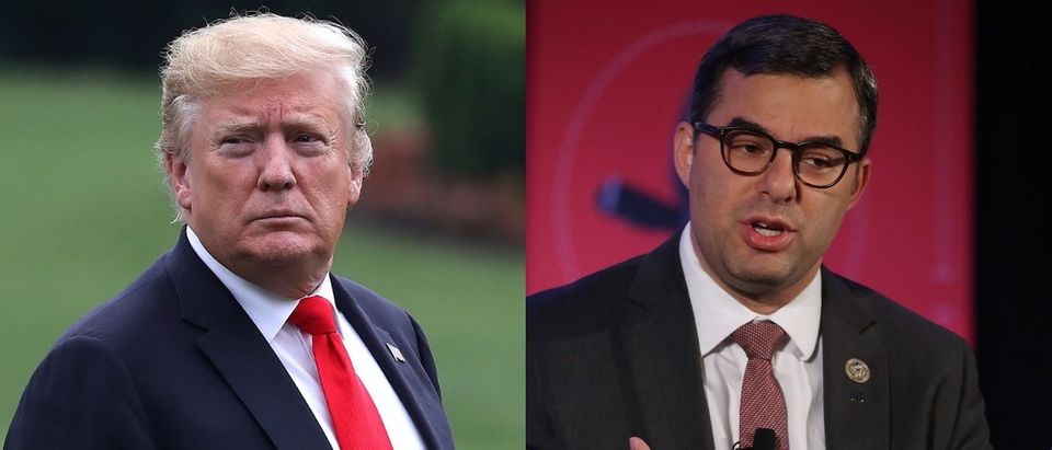 President Donald Trump hit back against Rep. Justin Amash on Twitter May 19, 2019. Both images Mark Wilson/Getty Images