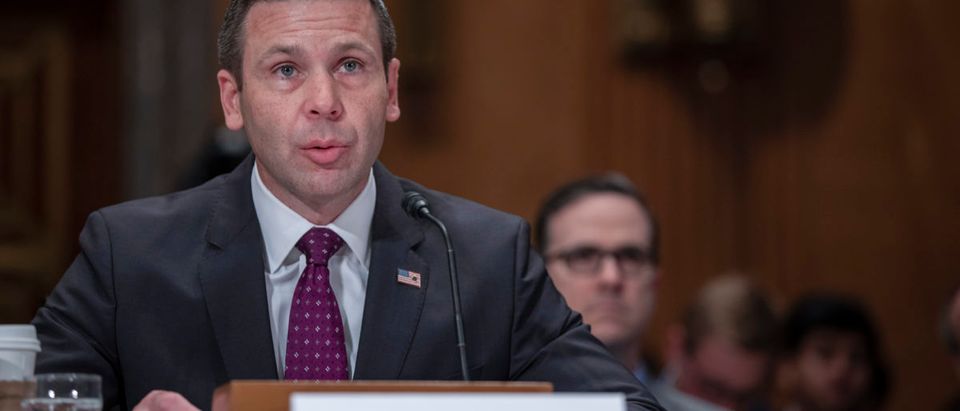 Acting Homeland Security Secretary Kevin McAleenan testifies for agency’s fiscal year 2020 budget request before Senate Homeland Security Committee on Capitol Hill on May 23, 2019 in Washington, D.C. (Photo by Tasos Katopodis/Getty Images)