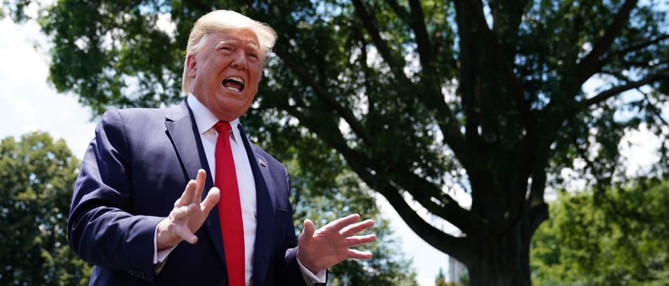 President Donald Trump speaks to the press as he departs the White House on June 26, 2019. (Mandel Ngan/AFP/Getty Images)