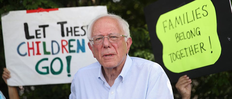 Democratic presidential candidate, U.S. Sen. Bernie Sanders (I-VT) speaks to the media at a detention center for migrant children on June 27, 2019 in Homestead, Florida. (Joe Raedle/Getty Images)