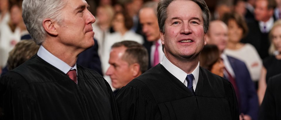 Justices Neil Gorsuch and Brett Kavanaugh attend the State of the Union address on February 5, 2019. (Doug Mills/Pool/Getty Images)