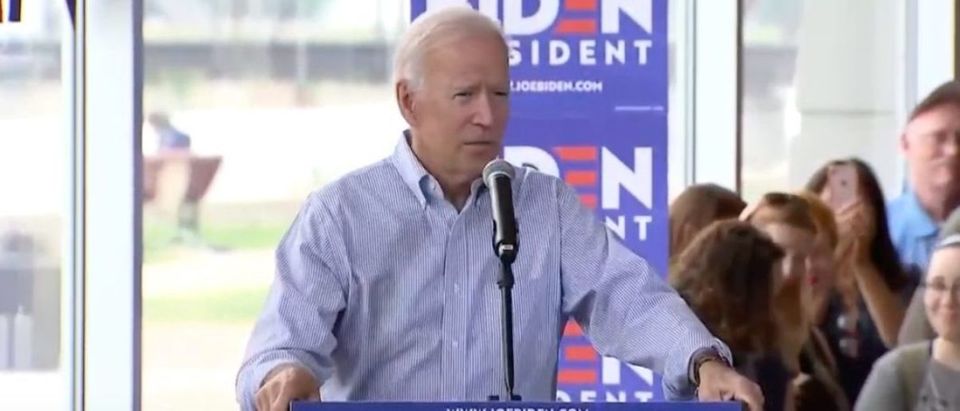 Joe Biden speaks to supporters in Ottumwa, Iowa, June 11, 2019. (YouTube screen grab)