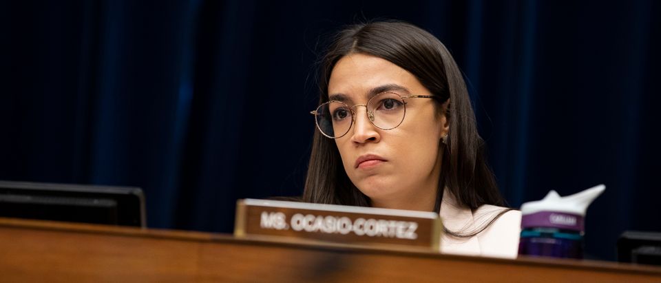 U.S. Rep. Alexandria Ocasio-Cortez listens during a House Civil Rights and Civil Liberties Subcommittee hearing on confronting white supremacy at the U.S. Capitol on May 15, 2019 in Washington, D.C. (Photo by Anna Moneymaker/Getty Images)