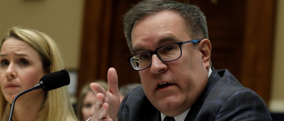 U.S. Environmental Protection Agency (EPA) Administrator Andrew Wheeler testifies before a House Energy and Commerce Environment and Climate Change Subcommittee hearing on the FY2020 EPA Budget on Capitol Hill in Washington, U.S., April 9, 2019. REUTERS/Yuri Gripas.