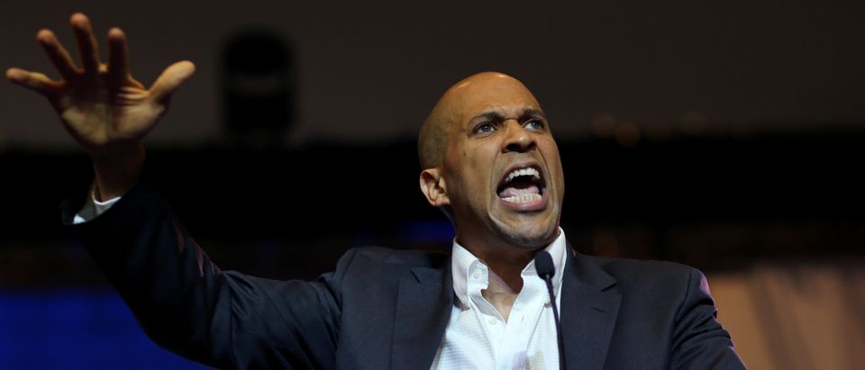 Democratic presidential candidate Senator Cory Booker delivers a speech during the SC Democratic Convention in Columbia, South Carolina, U.S., June 22, 2019. Picture taken June 22, 2019. REUTERS/Leah Millis
