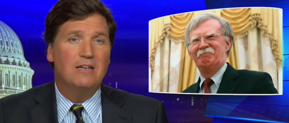 Tucker Carlson criticizes John Bolton on Iran (Fox News screengrab)