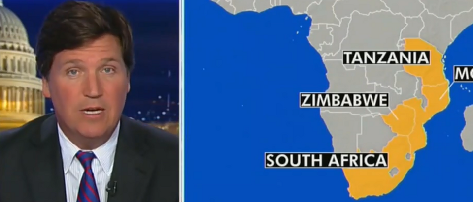 Tucker Carlson on South African farm murders (Fox News screengrab)