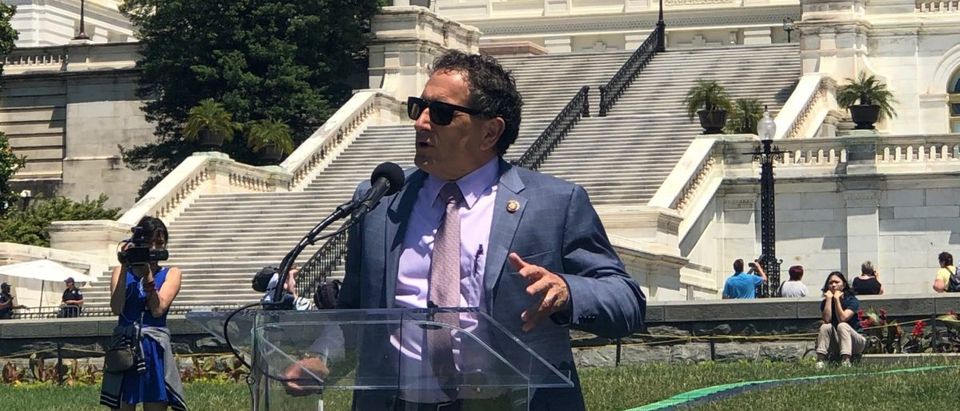 Rep. Andy Levin speaks at a rally to commemorate the 30th anniversary of the Tiananmen Square Massacre in Washington, D.C., on June 4, 2019. Photo by Evie Fordham