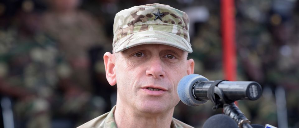 US Brigadier General Donald C. Bolduc, who served as the Deputy Director for Operations, United States Africa Command, speaks on February 8, 2016 (SEYLLOU/AFP/Getty Images)