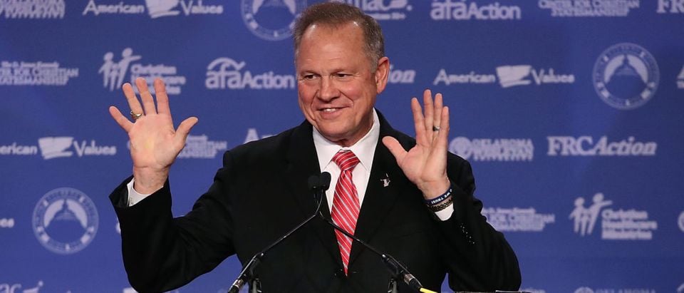Roy Moore, GOP Senate candidate and former chief justice on the Alabama Supreme Court speaks during the annual Family Research Council's Values Voter Summit (Mark Wilson/Getty Images)
