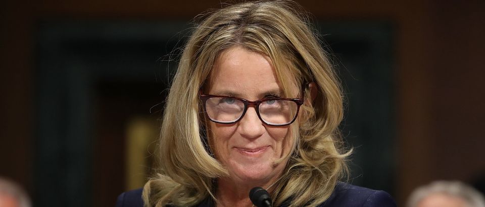 Christine Blasey Ford testifies before the Senate Judiciary Committee on September 27, 2018. (Win McNamee/Getty Images)