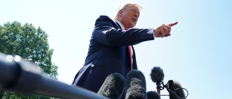U.S. President Donald Trump speaks to members of the media prior to his departure from the White House July 5, 2019 in Washington, D.C. (Photo by Alex Wong/Getty Images)