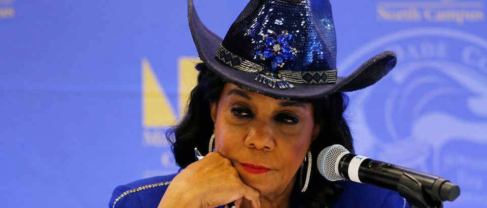 MIAMI, FL - OCTOBER 19: Rep. Frederica Wilson (D-FL) listens to testimony at a Congressional field hearing on nursing home preparedness and disaster response October 19, 2017 in Miami, Florida. The hearing comes in the wake of fourteen patient deaths at the Rehabilitation Center at Hollywood Hills, Florida, which lost power after Hurricane Irma struck Florida. The nursing home deaths remain under police investigation. (Photo by Joe Skipper/Getty Images)