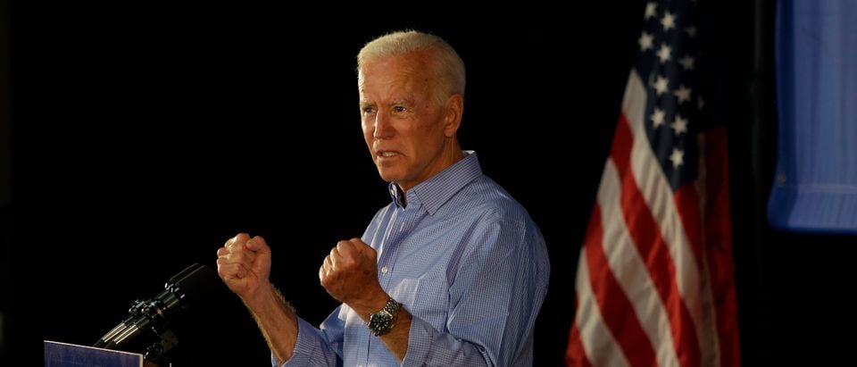 Former Vice President and 2020 presidential candidate Joe Biden speaks during a campaign event on July 4, 2019 in Marshalltown, Iowa. (Photo by Joshua Lott/Getty Images)