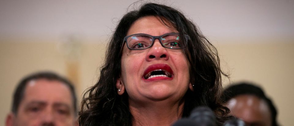 Representative Rashida Tlaib (D-MI) speaks during a news conference with Yazmin Juarez, mother of 19-month-old Mariee, who died after detention by U.S. Immigration and Customs Enforcement (ICE), on Capitol Hill in Washington, U.S., July 10, 2019. REUTERS/Al Drago