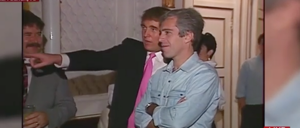 NBC reported on Trump and Epstein's party in 1992, but didn't mention the Democrat who joined them. (Screenshot/MSNBC)