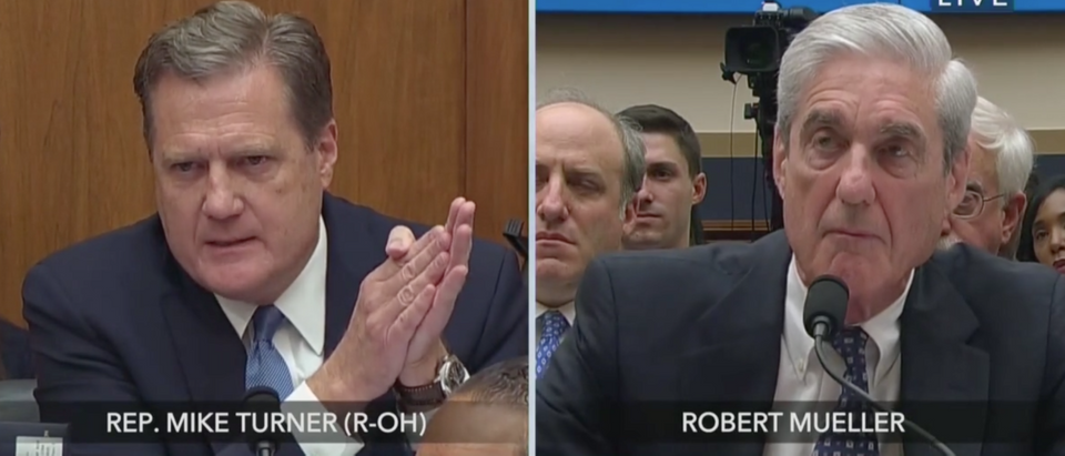 Rep. Mike Turner (R-OH) questions former special counsel Robert Mueller. Screen Shot/C-Span