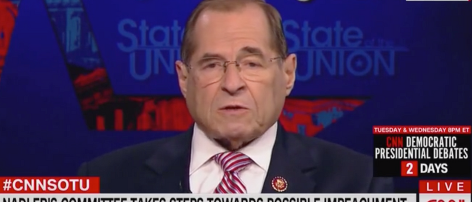 Jerry Nadler appears on CNN's "State of the Union." Screen Shot/CNN