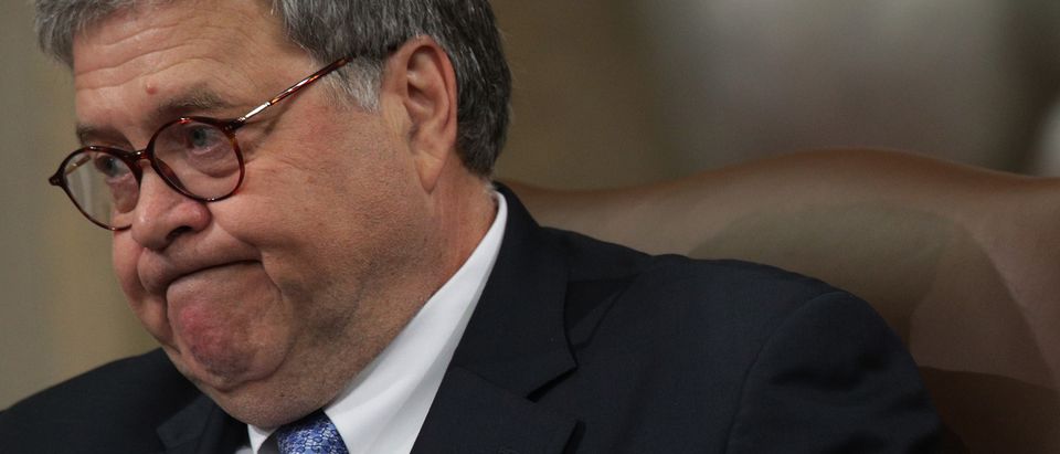 Attorney General William Barr speaks at the Justice Department on July 15, 2019. (Alex Wong/Getty Images)