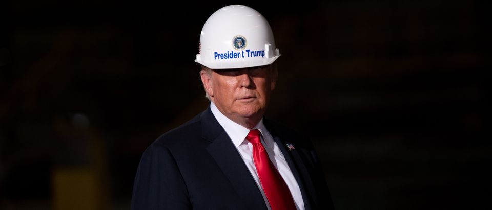 US President Donald Trump tours US Steel's Granite City Works steel mill in Granite City, Illinois on July 26, 2018. (Photo by SAUL LOEB / AFP) (Photo credit SAUL LOEB/AFP/Getty Images)