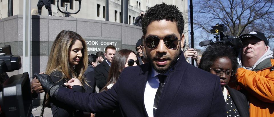 Actor Jussie Smollett Appears Outside Of Court After It Was Announced That All Charges Have Been Dropped Against Him