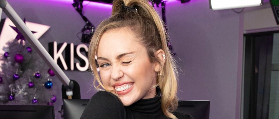 Miley Cyrus and Mark Ronson Visit KISS FM