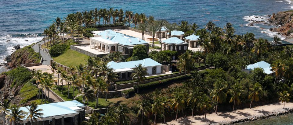Facilities at Little St. James Island, one of the properties of financier Jeffrey Epstein, are seen in an aerial view, near Charlotte Amalie, St. Thomas, U.S. Virgin Islands July 21, 2019. (REUTERS/Marco Bello)