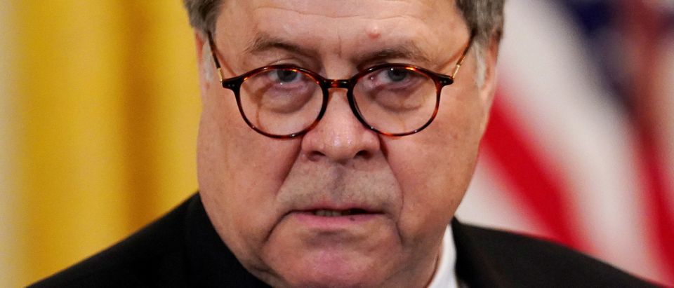FILE PHOTO: U.S. Attorney General William Barr at the "2019 Prison Reform Summit" in the East Room of the White House in Washington