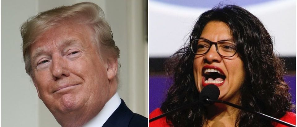Left: President Donald Trump (Getty Images), Right: Rep. Rashida Tlaib (Getty Images)