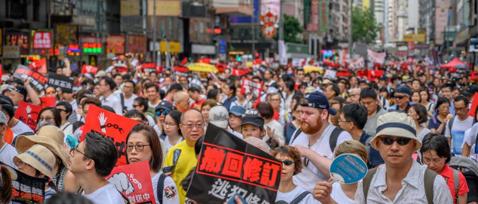 Hong Kong protests with millions of people on the street (shutterstock_PaulWong)