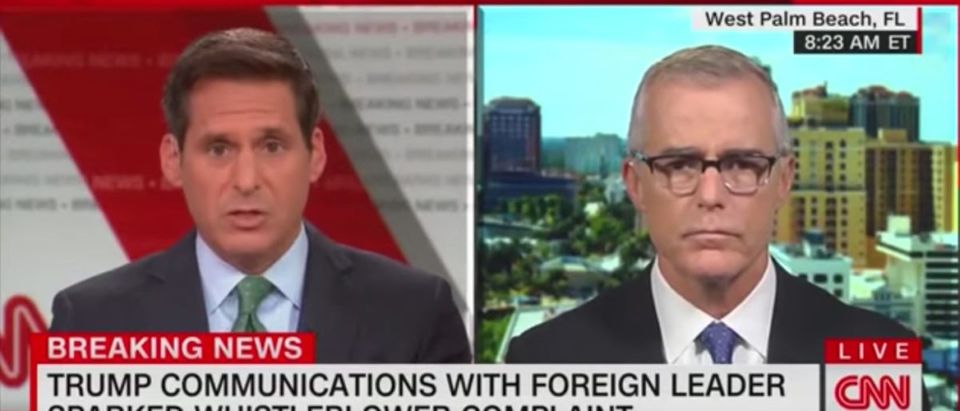 Andrew McCabe appears on CNN, Sep. 19, 2019. (YouTube screen capture)