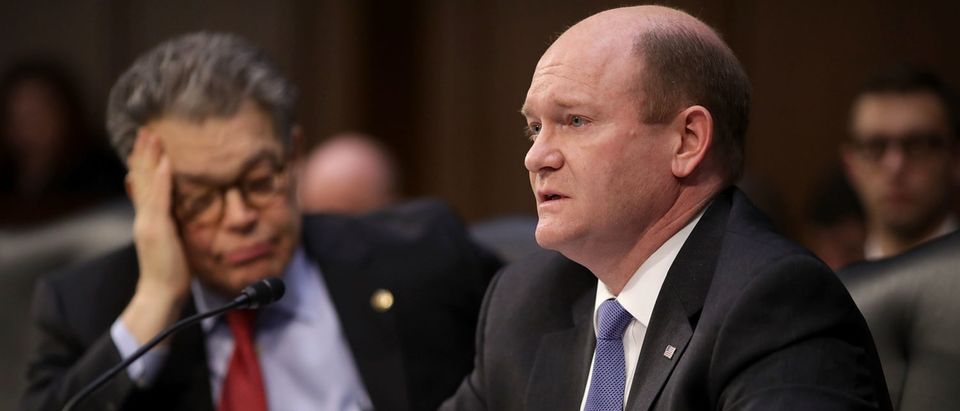 Sen. Chris Coons (D-DE) announces that he will join the filibuster of Justice Neil Gorsuch's confirmation to the Supreme Court on April 3, 2017. (Chip Somodevilla/Getty Images)