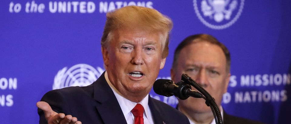 U.S. President Donald Trump speaks during a press conference on the sidelines of the United Nations General Assembly on Sept. 25, 2019 in New York City. (Drew Angerer/Getty Images)