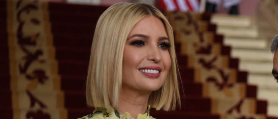 Paraguay's President Mario Abdo Benitez stands next to US President Donald Trump's daughter and White House adviser, Ivanka Trump, (L) at the Presidential Palace in Asuncion, on September 6, 2019. - Ivanka Trump is on her third destination of a South American tour to promote women's empowerment. (Photo credit: NORBERTO DUARTE/AFP/Getty Images)