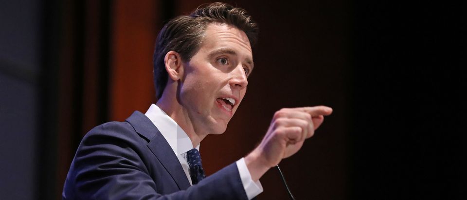 Sen. Josh Hawley (R-MO) addresses the Faith and Freedom Coalition's Road to Majority Policy Conference on June 27, 2019. (Chip Somodevilla/Getty Images)