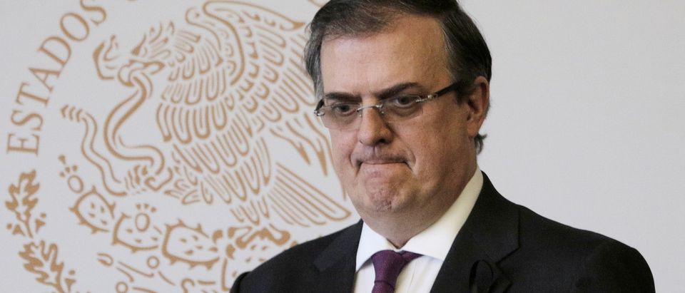 Mexican foreign minister Marcelo Ebrard holds a news conference about the mass shooting in Texas in the U.S., in Mexico City
