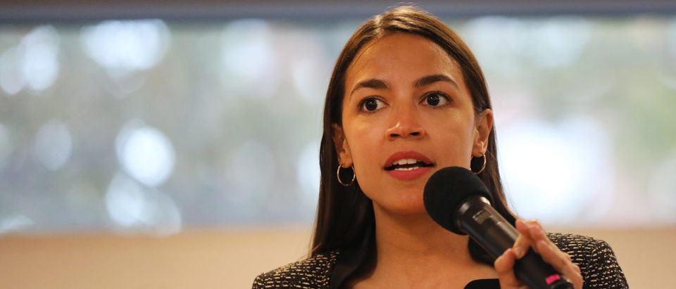 U.S. Rep. Alexandria Ocasio-Cortez speaks at a public housing town hall at a New York City Housing Authority (NYCHA) residence on Aug. 29, 2019 in the Bronx borough of New York City. (Photo by Spencer Platt/Getty Images)