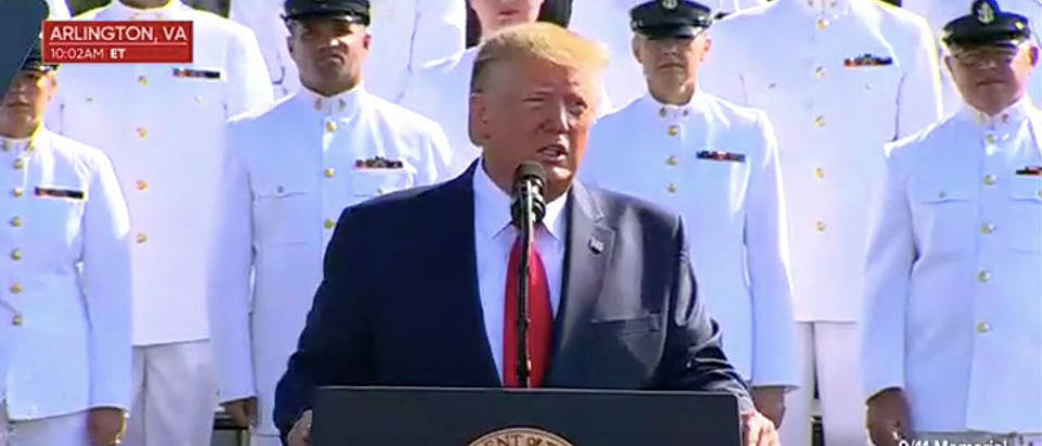 Trump 9/11 memorial speech / CBSN screenshot