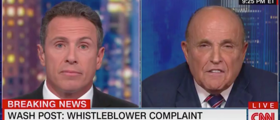 Chris Cuomo and Rudy Giuliani spar on CNN. Screen Shot/CNN