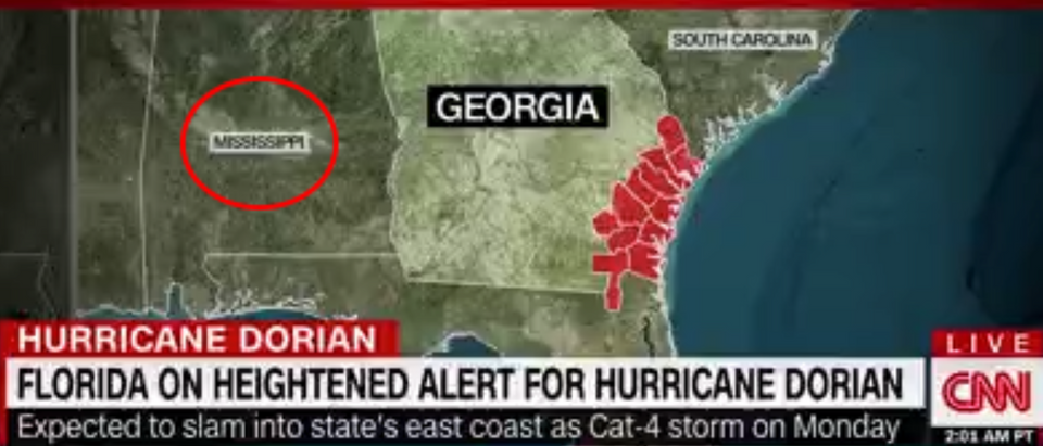 CNN posts mislabeled map during live coverage. Screen Shot/CNN