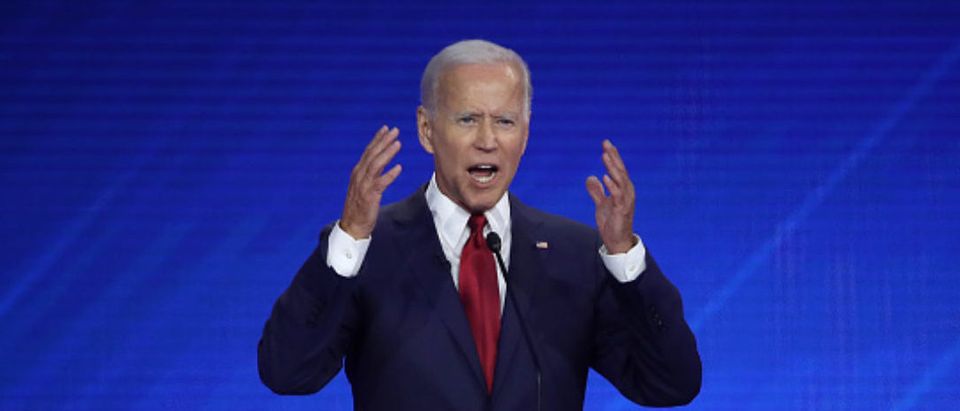 HOUSTON, TEXAS - SEPTEMBER 12: Democratic presidential candidate former Vice President Joe Biden speaks during the Democratic Presidential Debate at Texas Southern University's Health and PE Center on September 12, 2019 in Houston, Texas. Ten Democratic presidential hopefuls were chosen from the larger field of candidates to participate in the debate hosted by ABC News in partnership with Univision. (Photo by Win McNamee/Getty Images)