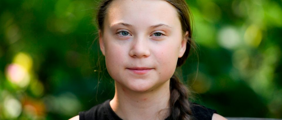 Swedish climate activist Greta Thunberg looks on during a meeting in the garden of the Hotel de Lassay ahead of a visit of the French National Assembly, in Paris, on July 23, 2019. (Photo by Lionel BONAVENTURE / AFP) (Photo credit should read LIONEL BONAVENTURE/AFP/Getty Images)