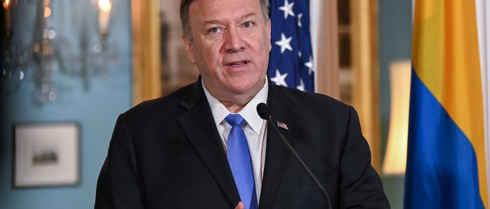 U.S. Secretary of State Pompeo delivers statements at the State Department in Washington