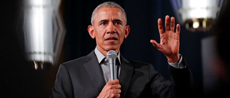 Former U.S. President Barack Obama addresses young leaders in Berlin